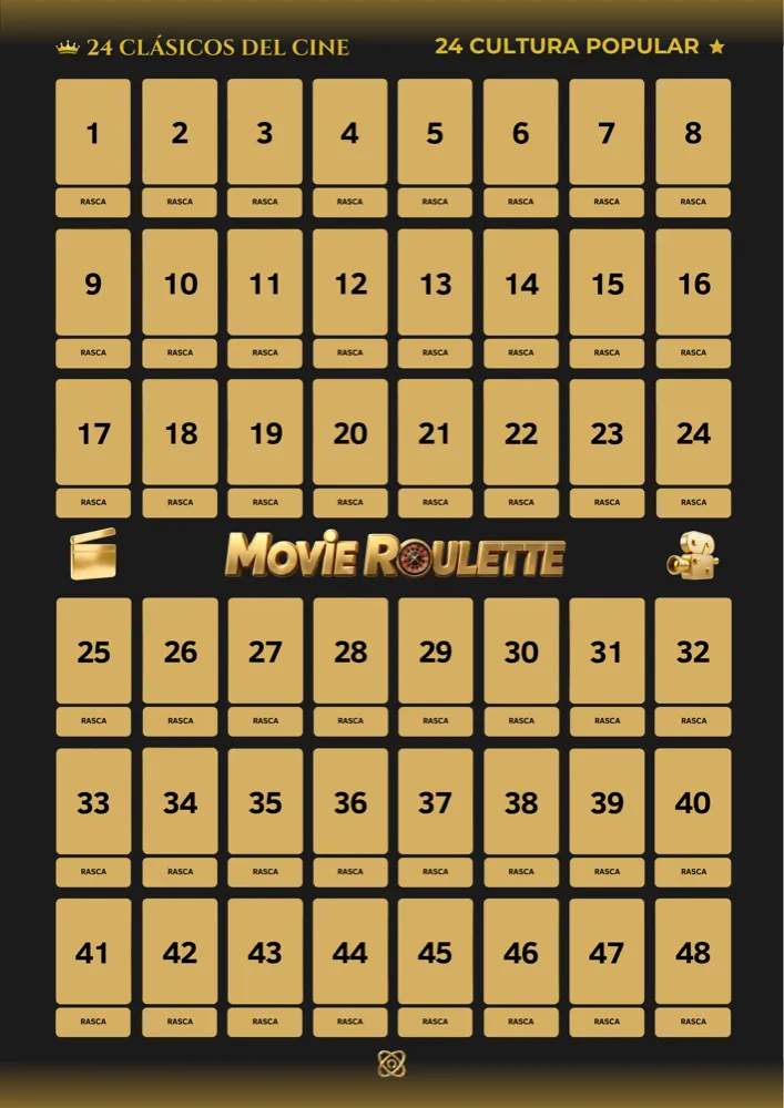 Póster físico rascable de Movie Roulette